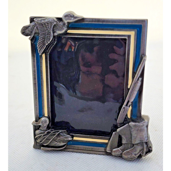 PICTURE FRAME-Hunting Theme-Small 4"x3" Frame-Metal Frame-Plastic Cover-Ducks - Picture 8 of 12